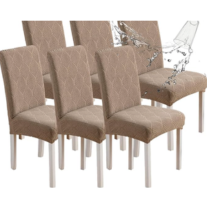 Dining Chair Covers, Chair Covers for Dining Room Stretch Parsons Chair Slipcover, for Dining Room Kitchen Chair Protector Cover, Removable, Washable (Taupe, 6 Pack)