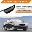 Glossy Black Front Grille Compatible with 2003-2008 Toyota Corolla CE LE XRS 4-Door Hood Mesh Grille, Upgraded Version ABS Plastic Front Bumper Grill, Direct Replacement