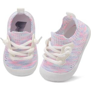 BARERUN Baby Shoes Baby First Walking Shoes Infant Sneakers Wide Toe Box Slip on Shoes Soft Sole Baby Boys Girls Crib Shoes Toddler Breathable Lightweight House Sock Shoes (Tie Dye)