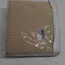 MIYE Pleated Waffle Weave Bed Skirt, Tailored Dust Ruffle 12 Inch Drop Easy Fit, Machine Washable,No Split Corners (Beige, King - 12" Drop)