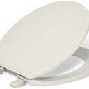 KOHLER K-4775-47 Brevia Round Toilet Seat with Quick-Release Hinges And Quick-Attach Hardware For Easy Clean, Almond