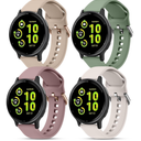 4 Pack Bands Compatible with Garmin Venu 2 Plus / Venu Sq / Venu / Vivoactive 5 / Vivoactive 3 Watch Band Women Men, Soft Silicone Sport Replacement Strap for Garmin Vivomove Sport, Vivoactive 3 Music, Forerunner 645 / 245 Music Smart Watch