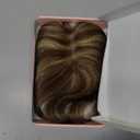 HOOJIH Hair Topper for Women with Thinning Hair 4x2.5inch Base Real Human Hair Topper with Bangs Handmade Invisiable Lace Front Topper - Medium Brown with Blonde Highlights