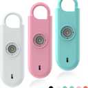 Fauxomor 140dB Personal Safety Alarm for Women, 3 Pack Safe Alarm Protection Keychain with Strobe Light & Low Battery Notice, Security Siren Self Defense for Seniors College Girls, White,Pink,Blue