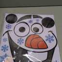 Christmas Door Stickers Decorations Large Snowman Decal with Snowflakes and Candy for Indoor Outdoor Window Refrigerator Winter Decor