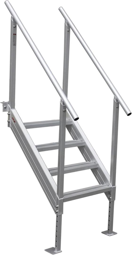 Extreme Max 3005.3843 Universal Mount Aluminum Dock Stair - 4-Step
