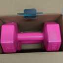 RBX Vinyl Coated Hand Weight Dumbbell Set - Hex Shaped, Roll Free for Body Building/Sculpting/Strength Training Exercise, (Set of 2) (5lb, Pink)
