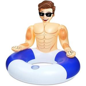 Silph PLC Pool Float, Inflatable Swim Ring with Cup Holder for Party, Pool Toys for Adult/Kids Relaxing & Pool Hunk Ring for Lifeguard