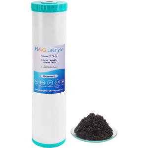 H&G Lifestyles Iron & Manganese Water Filter Cartridge for Well Water,4.5 x 20 Whole House Water Filtration System,Compatible with 20 Inches Water Filter Housing