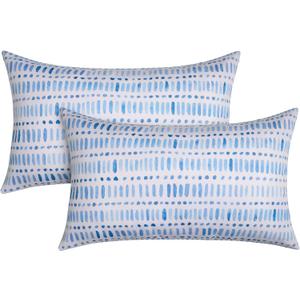 Pack of 2 12x20 Outdoor Pillows, Waterproof Throw Pillows with Inserts, Decorative Lumbar Pillows for Patio, Garden, Couch, Furniture, Sofa, Bed, Living Room(Pebble Blue)