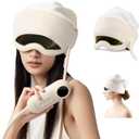 Electric Head Massager for Headaches, Eye Massager with 6-Level Heat, 6-Zone Kneading Temple Massager & Migraine Massager, Rechargeable Head and Eye Massage for Stress Relax, White