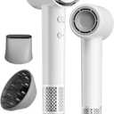 Tideway Hair Dryer, Blow Dryer with Diffuser, Ionic Professional High-Speed 1500W Low-Noise, 110,000 RPM Brushless Motor, Fast Drying, Travel Compact for Women & Men (White)