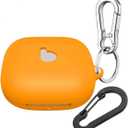 Compatible with Beats Powerbeats Pro 2 Case Cover with Keychain,Soft Silicone Shockproof Portable Earphone Sleeve Scratch Protective Cover for Powerbeats Pro2 for Men Women (Orange)