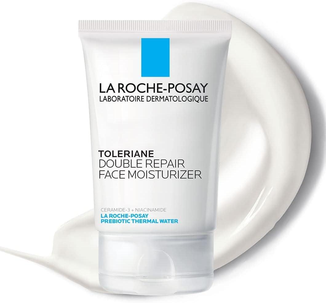 La Roche-Posay Toleriane Double Repair Matte Face Moisturizer, Daily Moisturizer For Oily Skin With Ceramide And Niacinamide For All Skin Tones, Oil Free, Non-Comedogenic + 
La Roche Posay Toleriane Hydrating Facial Cleanser - Travel Size - 1.69 fl oz: Paraben-Free, Sulfate-Free, Noncomedogenic, Contains Ceramides