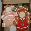 APUDWN 16 Pcs Gingerman Picture Frame Ornaments, Gingerbread Man Frame Crafts, Wooden Christmas Tree Hanging Ornaments for Home Tree Decorations Xmas Presents Keepsakes Party Supplies