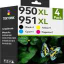 TOKYOINK 950xl and 951xl Ink Cartridges Combo Pack Replacement for HP 950 951 Ink Cartridges Combo Pack Works for HP 8600 Officejet Pro 8610 8620 8630 8100 8615 Black Cyan Magenta Yellow, 4 Pack