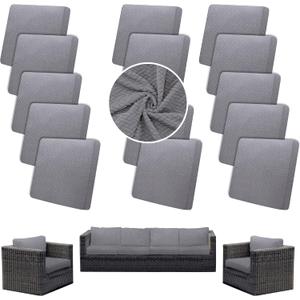 Outdoor Cushion Covers Set,14PCS Patio Furniture Couch Seat Slipcovers, Replacement for Sofa Sectional Chair(CoverOnly) (Grey)