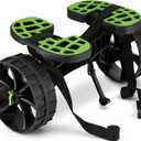 Ulticor Kayak Cart, Puncture-Free Wheels Assembles and Disassembles Within Seconds  Easy to Store  No Tools Required  All-Terrain Durable Kayak and Canoe Cart with Adjustable Straps (Green - Black)