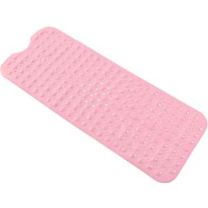 Anti-Slip Bathtub Shower mat, 39.315.7 inchApproximately 100  40cm Soft Oversized Machine Washable Non-Slip Bathtub mat with Drainage Holes, Bathroom Floor Suction Cup.1-Opaque Pink
