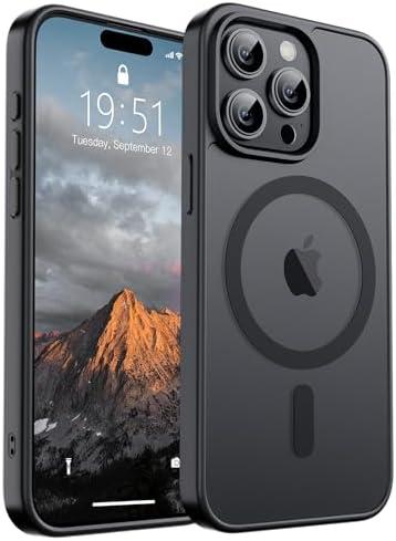 SUPFINE Magnetic for iPhone 15 Pro Max Case (Compatible with MagSafe) (Military Grade Drop Protection) Translucent Matte Shockproof Phone Cover, Black SUPFINE Magnetic for iPhone 15 Pro Max Case (Compatible with MagSafe) (Military Grade Drop Protection) Translucent Matte Shockproof Phone Cover, Black