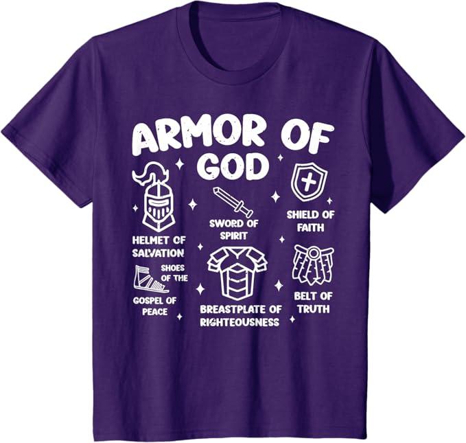 Kids Christian Lovers Armor of God Kids Jesus Faith Armor of God T-Shirt XS