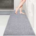 PURRUGS Machine Washable Kitchen Rug Set [2 PCS] (24" x 36"+ 24" x 60"), Non-Slip/Skid Kitchen Runner Rugs & Floor Mats, Super Absorbent Soft Area Rugs for Sink, Kitchen & Laundry, Grey