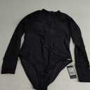 RELLECIGA Women's One Piece Swimsuits Long Sleeve Rash Guard UV Protection Surfing Swimsuit Bathing Suit (Medium, Black)