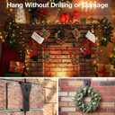 2 x Brick Clips Heavy Duty Matte Black Spring Steel Hanging Hooks - No Drill Hooks for Both Outdoor and Indoor Decor - Secure Hold for Lights Wreaths Signs - Fits Standard 2-1/4 to 2-3/8 in Brick Size