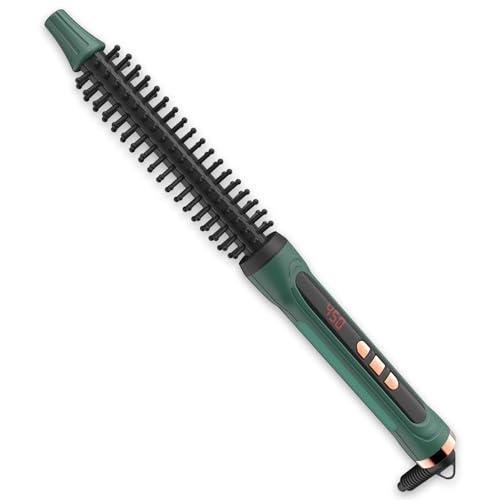 BANGMENG Mini Thermal Round Brush, 0.35 Inch Barrel Volume Heat Styling Brush for Men and Women Short Thin Curly Straight Hair, Heated Curling Iron,12 Temperature Setting (0.95 Inch with Bristles)