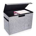 Leffis Comic Book Storage, Box 15.5" X 7.5" X 11.3", Collapsible Comic Short Box with Lids Holds 150 Comics Heavy Duty Comic Book Bin Container (1 pack, grey)