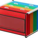 MaxGear Mesh Hanging File Organizer Box, Letter Size File Storage Box with Smooth Rails, Desktop Metal Filing Holder for Hanging Folders, Office File Organizer for Desk, Black