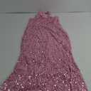 VERWIN Sequins Fashion Sleeveless Oblique Collar Mermaid Women's Maxi Dress Bodycon Dress Party Dress L