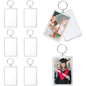 ZZYFGH 8 Pcs Photo Frame Keychain (2 * 3 inch) Picture Frame Keychains Bulk, Acrylic Clear Rectangle Photo Keychain for DIY Craft Graduation Gift - Suitable for Photo Size 1.75 inch x 2.75 inch