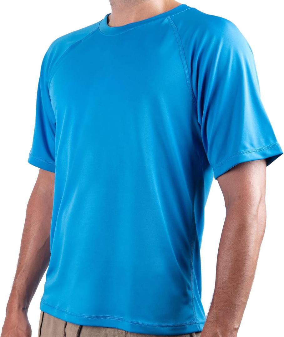 Kanu Surf Men's Short Sleeve UPF 50 Swim Shirt Rash Guard Sun Shirt (Regular & Extended Sizes) (Royal), Small
