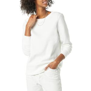 Amazon Essentials Women's Fleece Crewneck Pullover Sweatshirt  (X-Large, White)
