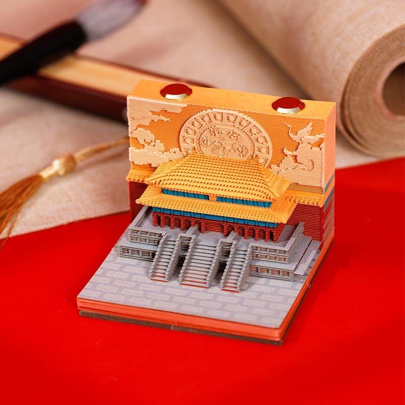 Great Wall of China 3D Laser-Cut Paper Sculpture | 2025 Monthly Desk Calendar & Tear-Off Notepad Pad | Artistic Office Desk Decor for Home, Workplace | Unique Chinese Culture Gift for Holidays (Forbidden City)