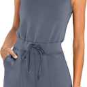ANRABESS Romper for Women Summer Dressy Casual 2025 Fashion Outfits Sleeveless Cute Cozy Lounge Short Jumpsuit Trendy Clothes M, Grey