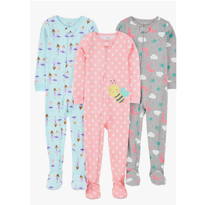 Simple Joys by Carter's Toddlers and Baby Boys' Snug-Fit Footed Cotton Pajamas, Pack of 3 (4T)
