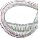 39" Universal Log Splitter Suction Hose, 1" ID Heavy-Duty Wire-Reinforced PVC Hydraulic Inlet Hose with Heavy-Duty Clamps, for Log Splitter Parts & Oil Transfer, Flexible & Temperature Resistant