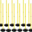ASENVER Soccer Agility Poles Set Detachable Sports Trainning Speed Pole Slalom Poles with Rubber Base Sport Traning Equipment (4.9 FT, Pack of 12)