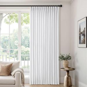 Pinch Pleated Curtains 96 Inch x 180 Inch 1 Panel, Privacy Curtain Let Light in Window Drapes for Living Room Bedroom Natural