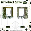 Junkin 24pcs Graduation Fans Custom Face Fans with Handle Double Sided Personalized Big Head Cutout on a Stick Class of 2026 Grad Photo Props Blank DIY Frame for Graduate Party Souvenirs(Forest Green)