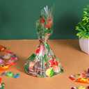 5 x DANHMAO 48 Pcs Christmas Cellophane Cookie Tray Bags Clear Cello Tray Bag 15.5 x 18 Christmas Cookie Bags with Twist-Ties for Xmas Party Favors, Baking Gifts & Family Gatherings