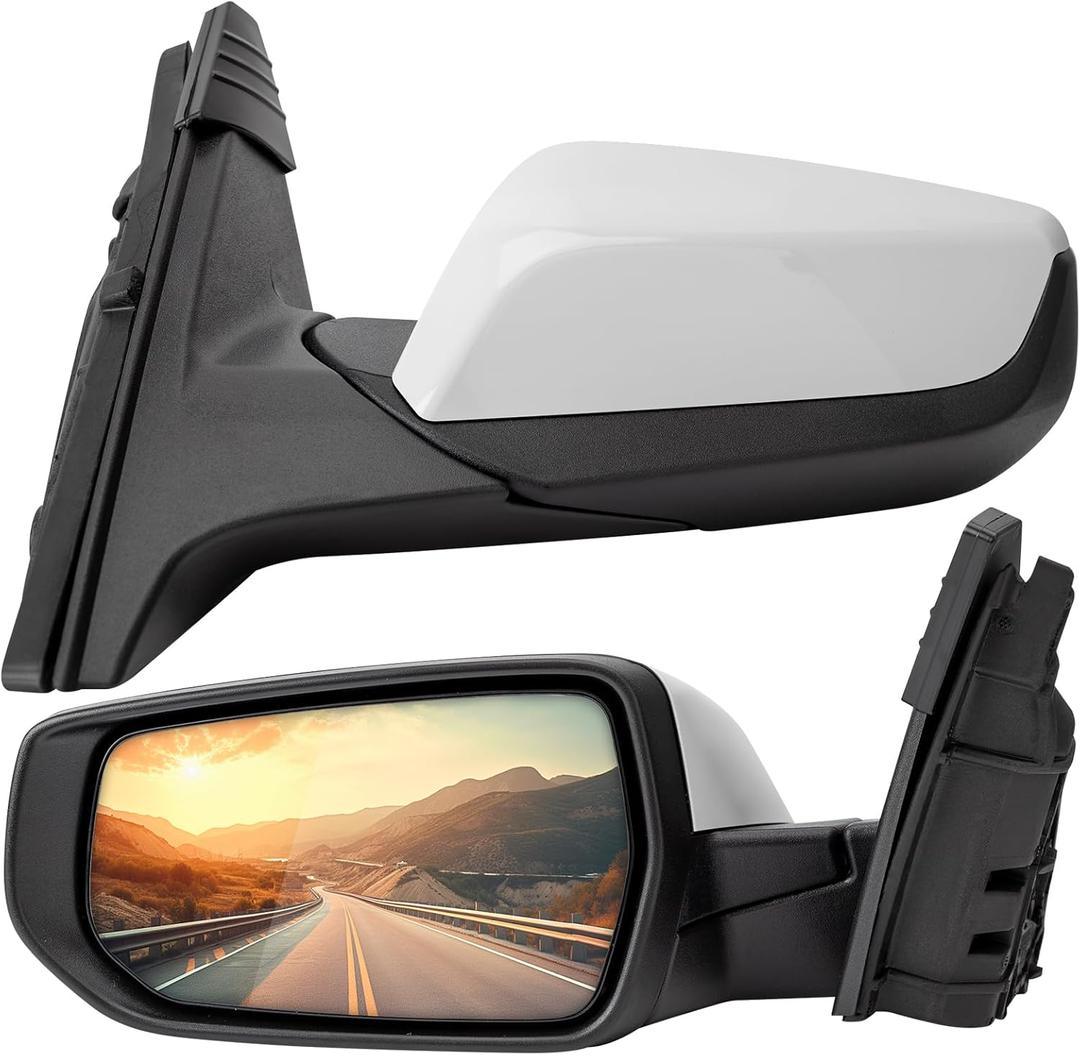 Left Driver Side Rear View Mirror Replacement for Chevrolet Chevy Malibu 2016 2017 2018 2019 2020 2021- Rearview Mirrors with 3Pins,Electric Adjustment, white