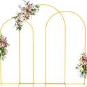 Wokceer Wedding Arch Backdrop Stand 8FT, 7.2FT, 6.6FT Set of 3 Gold Metal Arch Backdrop Stand for Wedding Ceremony Baby Shower Birthday Party Garden Floral Balloon Arch Decoration