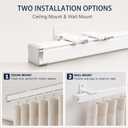Ceiling Curtain Track 3ft-6ft, Wall or Ceiling Mount Rail Set with Hooks