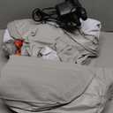 QPAU Inflatable Toddler Travel Bed with Tent, Baby Crib Tent, Portable Kids Air Mattress with Safety Bumpers, Ideal for Home, Grandma's, Camping, Traveling -Includes Fast Electric Pump (Grey)