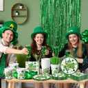 144Pcs St. Patricks Day Plates and Napkins Green Plaid Lucky Shamrock Disposable Paper Tableware Set for Irish Birthday St Patricks Day Decorations Serve 24 Guests