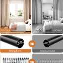 ALLZONE Tension Curtain Rods for Windows 66 to 120 Inches, Black Curtain Rods No Drilling, Heavy Duty Extra Long Tension Rod for Curtains, Outdoor Curtains Rod for Patio, Bedroom