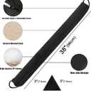 Marwood Under Door Draft Stopper 38 inch Wind Stopper for Door & Window, Removable and Washable Weighted French Air Draft Stopper Triangle Noise Blocker for Bottom of Door with Hanging Loops - Black